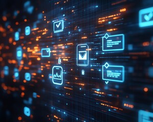Aufkleber - Creative depiction of a digital security interface