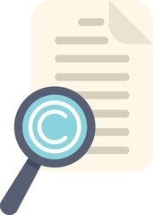 Aufkleber - magnifying glass is showing copyright symbol on document for intellectual property protection concep