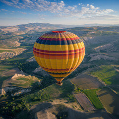 Wall Mural - High-altitude hot air balloon flight with panoramic views