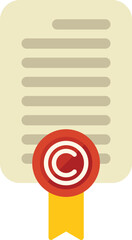 Poster - Copyright symbol on a document with a wax seal, indicating the document is protected