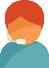 Poster - call center operator wearing headset talking to customer on helpline