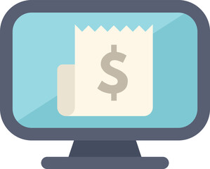 Poster - computer screen displaying online invoice for digital payment, concept of electronic billing and int