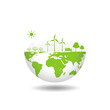 © flyalone - ESG, Green industrial and CO2 reduction concept, World environment and earth day concept with globe, Green city with nature and eco friendly environment, vector illustration