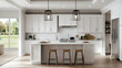 © wiparat - elegant contemporary kitchen room interior Modern Contemporary .white and wood material