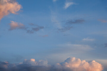 Wall Mural - beautiful view of blue sky with fluffy clouds