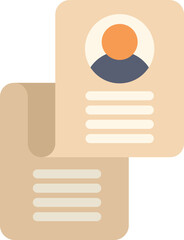 Poster - flat vector illustration representing a pile of resumes, focusing on the concept of recruitment and 