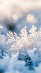 Frosted Geometry, intricate frost crystals adorn a chilly surface, revealing nature's delicate patterns and unique formations.