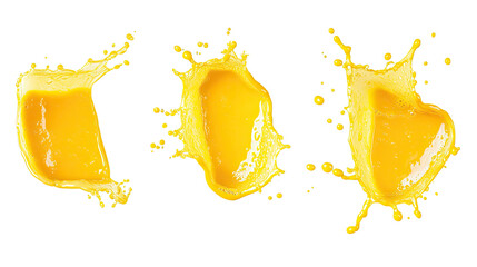 Poster - Splashes of Vanilla Yellow Milk in a Creative Collection on White Generative AI