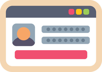 Poster - online registration form with highlighted fields for entering personal information