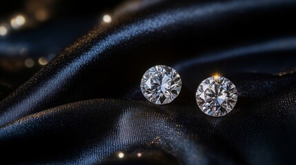 Aufkleber - Elegant Diamonds on Luxurious Black Fabric