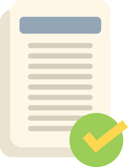 Poster - document is being marked with a check mark icon in a circle, indicating approval or completion