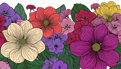 Wall Mural - color petuina flowers