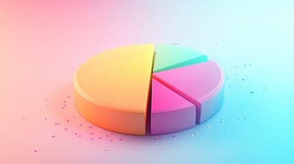 Poster - Colorful Pie Chart on a Vibrant Background