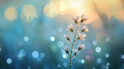 Poster - Delicate Flower with Dew in Soft Focus Background