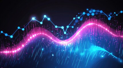 Poster - colorful data visualization with wave patterns