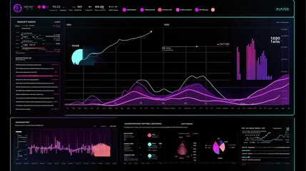 Poster - Data Visualization of Financial Metrics in Dark Theme