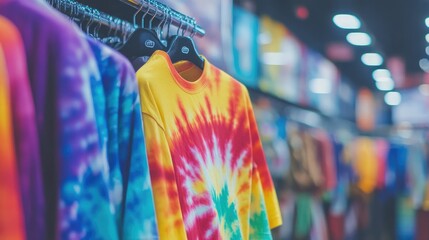 Poster - Colorful Tie-Dye Shirts on Display in Store