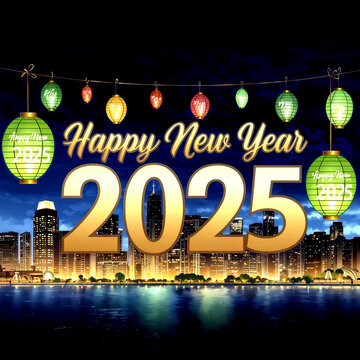 Happy New Year 2025 banner design