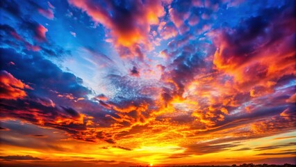 Wall Mural - vibrant sunset with colorful sky and clouds , sunset, sky, colorful, clouds, evening, dusk, horizon,