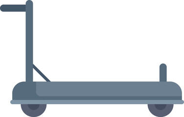 Poster - airport trolley being used to carry passenger luggage side view isolated on white background