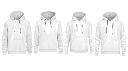 Poster - collection of white hoodies displayed on a white background generative ai