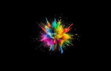 Poster - A colorful explosion of paint against a black background.