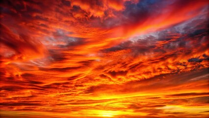 Wall Mural - fiery orange and red sunset sky, a beautiful sky background, sunset, sky, orange, red, fiery, vibran