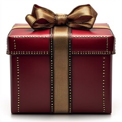 Wall Mural - Red Gift Box with Golden Bow and Detailed Design