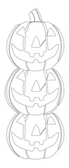 Poster - One continuous line of Halloween Pumpkin, Jack O' Lantern. Thin Line Illustration vector concept. Contour Drawing Creative ideas.