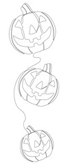 Poster - One continuous line of Halloween Pumpkin, Jack O' Lantern. Thin Line Illustration vector concept. Contour Drawing Creative ideas.