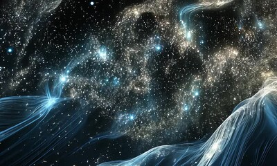 cosmic dreamscape: a celestial tapestry of light and darkness
