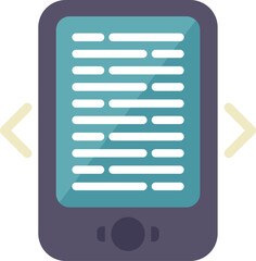 Poster - illustration of a smartphone displaying an e book page turning effect
