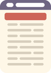 Poster - Mobile phone displaying a website page with a headline and text content, perfect for representing online browsing and digital information