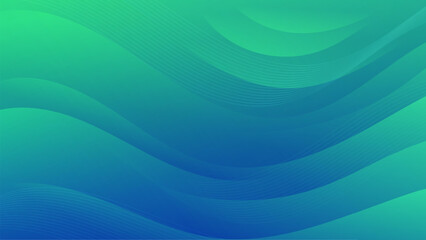 Wall Mural - Abstract Blue Green Gradient Wave Background