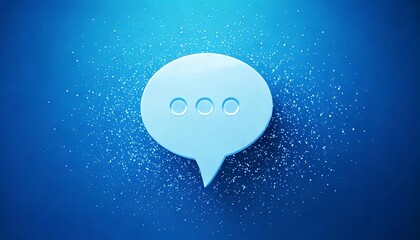 Poster - A blue background features a white speech bubble with three dots, symbolizing conversation or waiting for a response in digital communication.