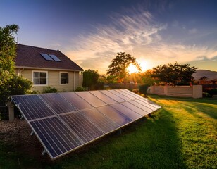 A solar power station with solar panels on the roof harnessing sunlight for clean, renewable energy