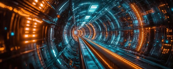 Poster - Enchanting Digital Vortex with Neon Lights