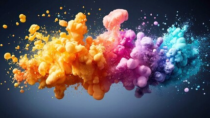 Aufkleber - enchanting swirl of colorful ink splatter