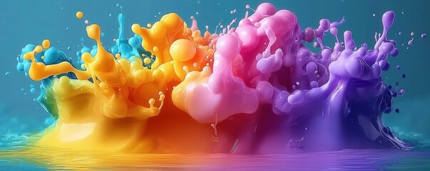 Aufkleber - abstract swirl of rainbow hues in vivid colors