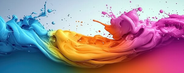 Poster - Vibrant Abstract Swirl of Rainbow Hues
