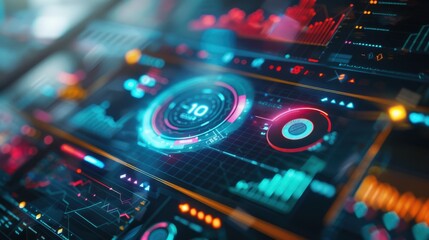 Poster - Modern Digital Interface with Data Visualization Elements