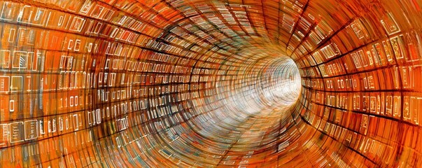 Poster - Captivating Tunnel with Vibrant Patterns