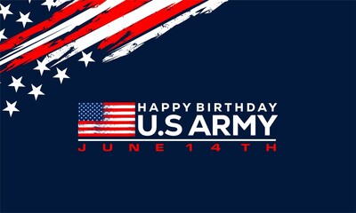 Happy Birthday U.S.  Army Vector illustration. June 14. Suitable for greeting card, poster and banner.