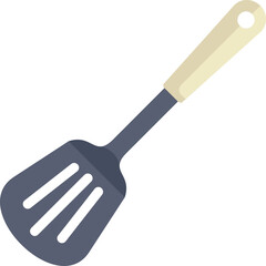 Canvas Print - Simple vector illustration of a kitchen spatula with a wooden handle, perfect for illustrating cooking or serving