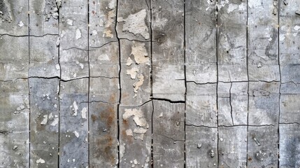 Poster - Weathered Concrete Surface with Cracks and Texture