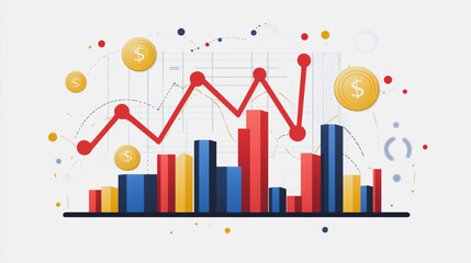 charts and graphs with statistics to innovative analyze business potential and forecast future development of companies growth.