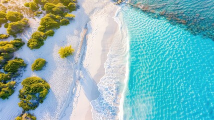 Canvas Print - Serene Aerial View of Tropical Beach and Clear Water