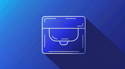 Aufkleber - Minimalist line art of a digital wallet icon designed for cryptocurrency storage on a blue background