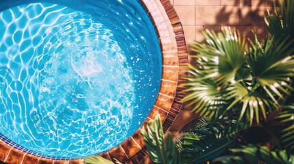 Poster - Tranquil Pool Surrounded by Lush Greenery