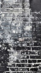 Aufkleber - Grunge-style wallpaper featuring a distressed black and white brick pattern for stylish interior decor ideas